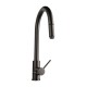 Gooseneck Gunmetal Grey 360° Swivel Pull Out Kitchen Sink Mixer Tap Solid Brass